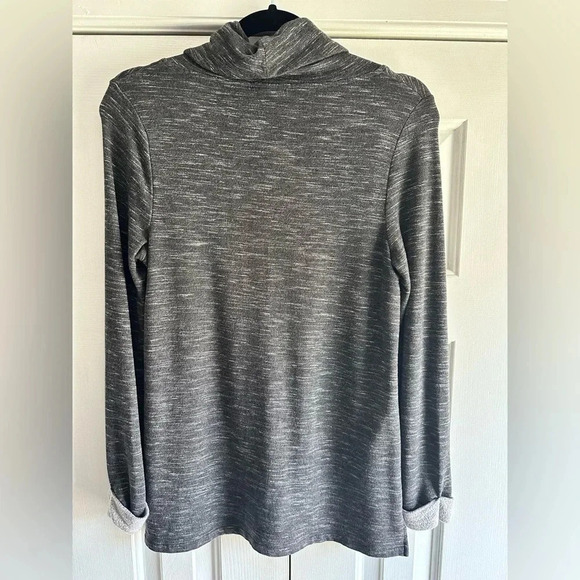 Chico’s women’s cowl neck tunic with front pockets Gray size 0 - Picture 2 of 8